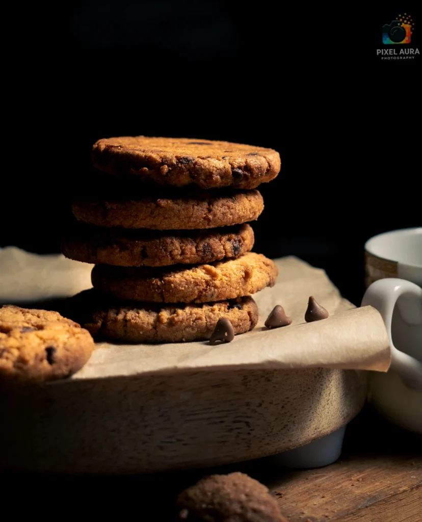Chocolate cookies styled for food photography