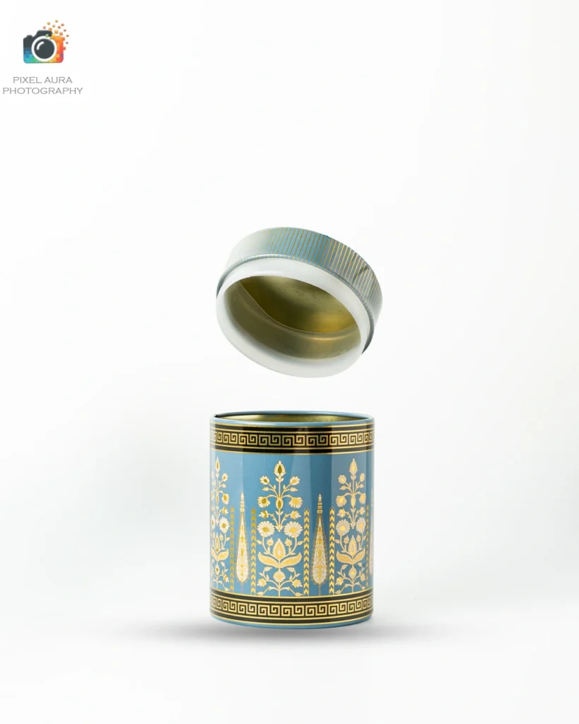 Skincare product container photographed with clean composition