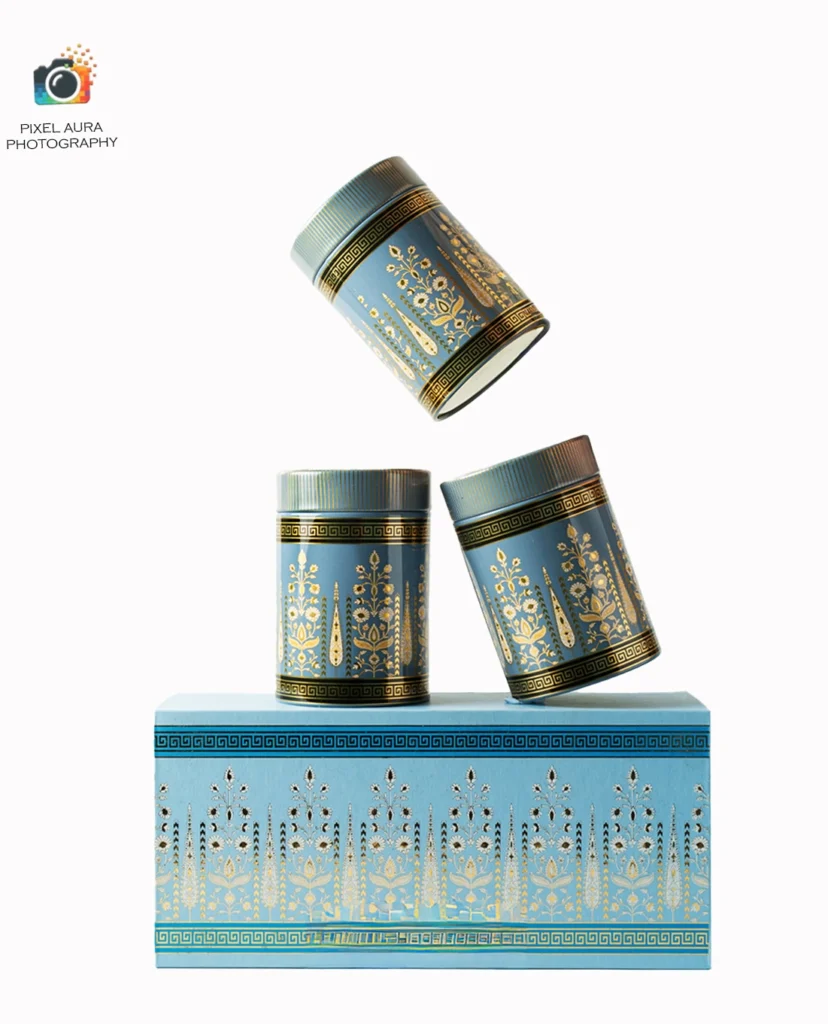 Skincare products arranged for commercial product photography