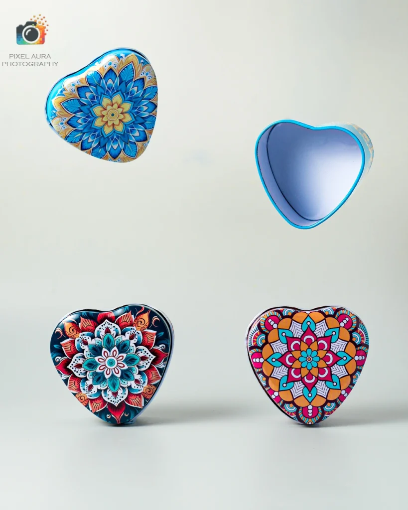 Creative product arrangement photographed for commercial advertising